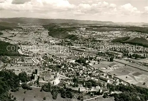 AK / Ansichtskarte Loerrach Fliegeraufnahme mit Burgruine Roetteln Loerrach