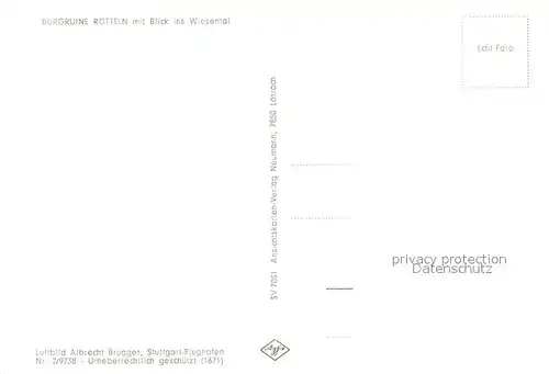 AK / Ansichtskarte Loerrach Fliegeraufnahme mit Burgruine Roetteln Loerrach