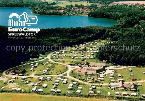 AK / Ansichtskarte Gross_Leuthen EuroCamp Spreewaldtor am Gross Leuthener See Fliegeraufnahme Gross_Leuthen