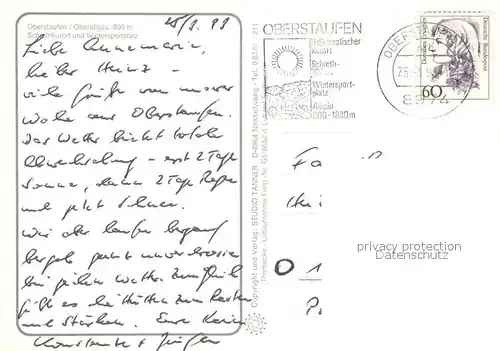 AK / Ansichtskarte Oberstaufen Fliegeraufnahme mit Rindalphorn und Hochgrat Oberstaufen