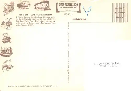 AK / Ansichtskarte San_Francisco_California Alcatraz Island Air view 