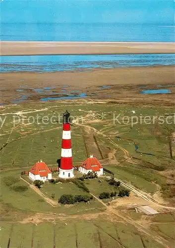 AK / Ansichtskarte Eiderstedt Westerhever Leuchtturm Fliegeraufnahme Eiderstedt