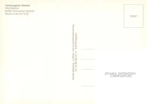 AK / Ansichtskarte Pommerby Campingplatz Seehof Falshoeft Leuchtturm Fliegeraufnahme Pommerby