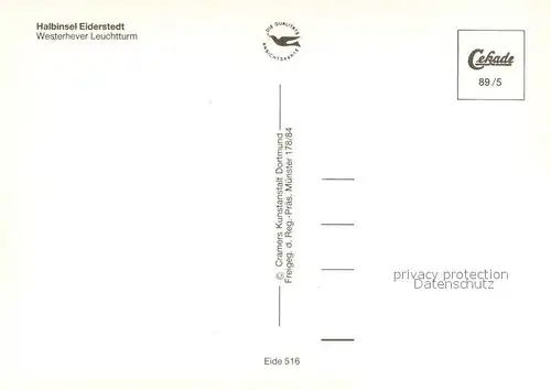 AK / Ansichtskarte Eiderstedt Halbinsel Westerhever Leuchtturm Fliegeraufnahme Eiderstedt