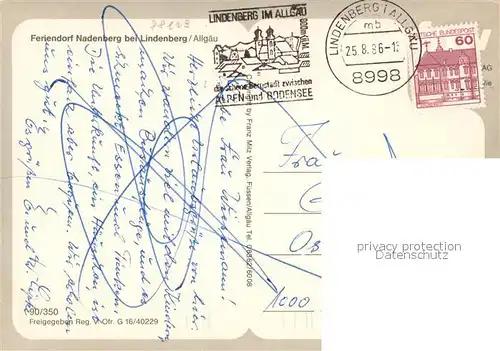 AK / Ansichtskarte Nadenberg_Allgaeu Feriendorf Fliegeraufnahme Nadenberg Allgaeu