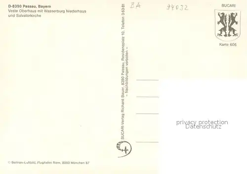 AK / Ansichtskarte Passau Muendung der Ilz in die Donau Veste Oberhaus Wasserburg Niederhaus Salvatorkirche Fliegeraufnahme Passau