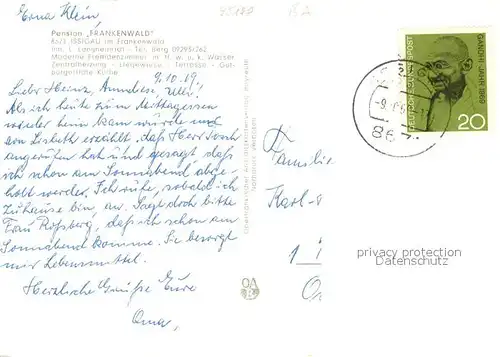 AK / Ansichtskarte Issigau Pension Frankenwald Schwanenteich Issigau