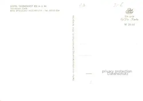 AK / Ansichtskarte Hochreuth Hotel Tannenhof Restaurant Terrasse Hochreuth