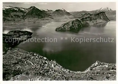 AK / Ansichtskarte Vitznau_Vierwaldstaettersee Blick vom Rigi Dossen mit Buochser und Stanserhorn Buergenstock und Pilatus Vitznau
