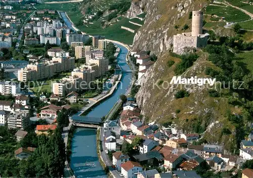 AK / Ansichtskarte Martigny_VS Fliegeraufnahme Martigny VS