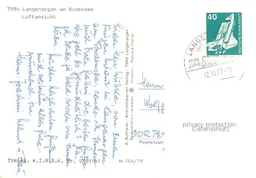 AK / Ansichtskarte Langenargen_Bodensee Fliegeraufnahme Langenargen Bodensee