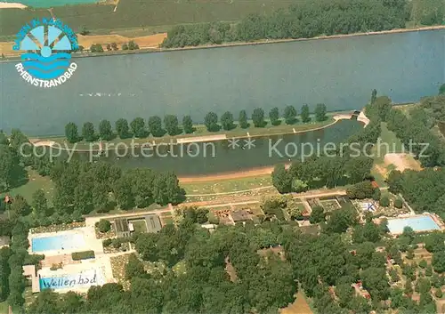AK / Ansichtskarte Karlsruhe_Baden Rheinstrandbad Rappenwoerth Fliegeraufnahme Karlsruhe_Baden