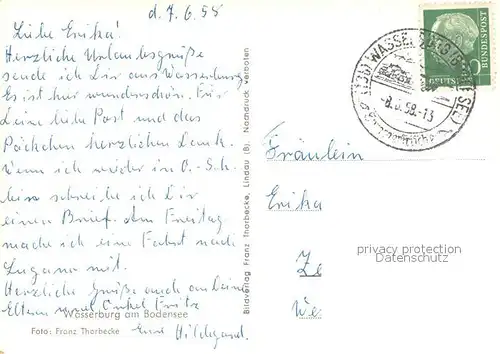 AK / Ansichtskarte Wasserburg_Bodensee Fliegeraufnahme Wasserburg Bodensee