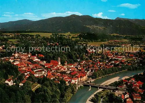 AK / Ansichtskarte Bad_Toelz Fliegeraufnahme mit Isar und Tegernseer Berge Bad_Toelz