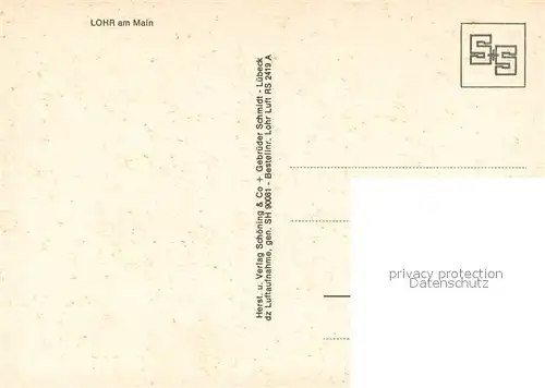 AK / Ansichtskarte Lohr_Main Fliegeraufnahme Lohr_Main