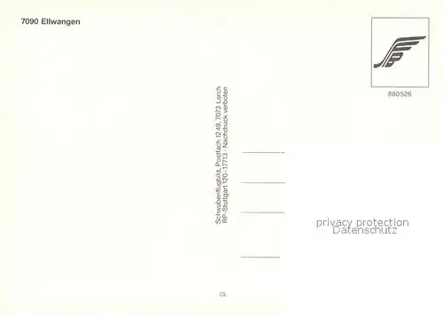 AK / Ansichtskarte Ellwangen_Jagst Fliegeraufnahme Ellwangen_Jagst