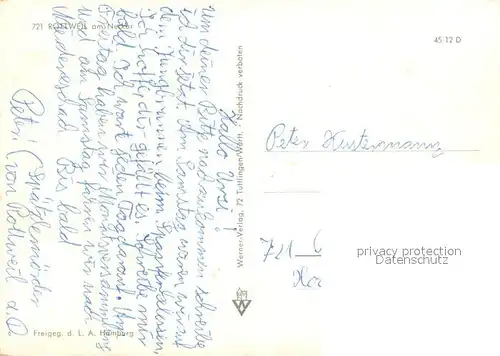 AK / Ansichtskarte Rottweil_Neckar Fliegeraufnahme Rottweil Neckar