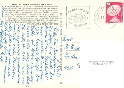 AK / Ansichtskarte ueberlingen_Bodensee Fliegeraufnahme ueberlingen Bodensee