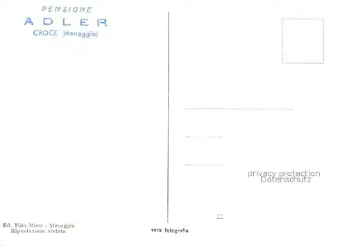 AK / Ansichtskarte Croce_Menaggio Pensione Adler Lago di Como Alpi Comer See Alpen Croce Menaggio