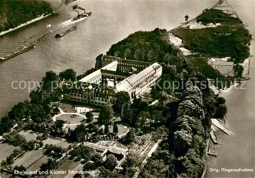 AK / Ansichtskarte Nonnenwerth Rheininsel und Kloster Original Fliegeraufnahme Nonnenwerth