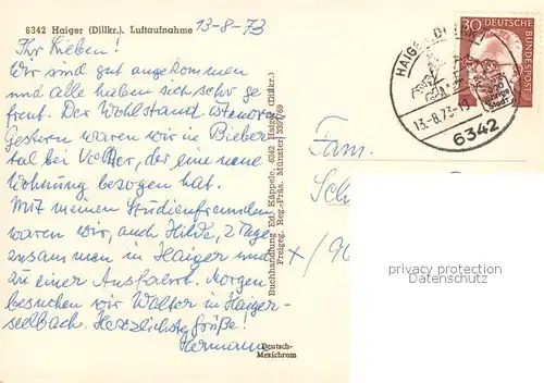 AK / Ansichtskarte Haiger Fliegeraufnahme Haiger