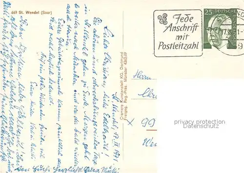 AK / Ansichtskarte St_Wendel Stadtzentrum Fliegeraufnahme St_Wendel