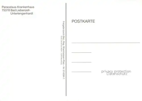AK / Ansichtskarte Unterlengenhardt Paracelsus Krankenhaus Fliegeraufnahme Unterlengenhardt
