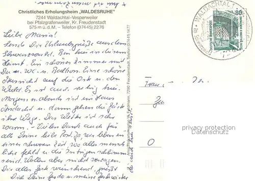 AK / Ansichtskarte Vesperweiler Erholungsheim Waldesruhe im Schwarzwald Fliegeraufnahme Vesperweiler