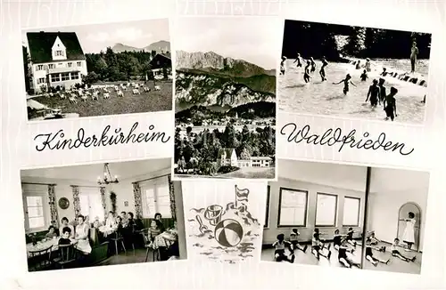 AK / Ansichtskarte Niederaudorf Kinderkurheim Waldfrieden Speisesaal Panorama Badespass Gymnastikraum Niederaudorf