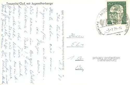 AK / Ansichtskarte Trausnitz Wald mit Burg Hochspeicher Kirche Panorama Trausnitz