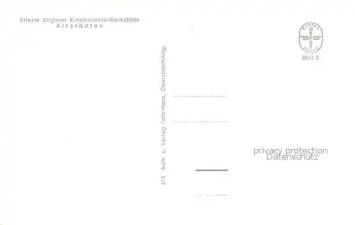 AK / Ansichtskarte Altstaedten_Allgaeu Allgaeuer Kunstkeramik Werkstaette Vor dem Brennofen Altstaedten_Allgaeu