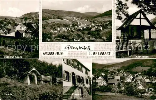 AK / Ansichtskarte Altenbuch_Unterfranken Kirche Panorama Kapellchen Forsthaus Oberdorf Altenbuch Unterfranken