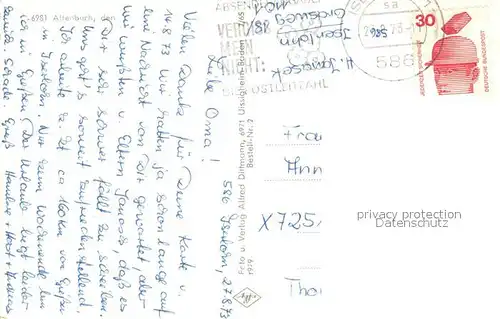 AK / Ansichtskarte Altenbuch_Unterfranken Kirche Panorama Kapellchen Forsthaus Oberdorf Altenbuch Unterfranken