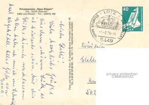 AK / Ansichtskarte Luetz Panorama Kirche Pension Haus Kuepper Luetz