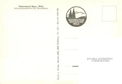 AK / Ansichtskarte Neuschoenau Nationalpark Bayerischer Wald Information Neuschoenau