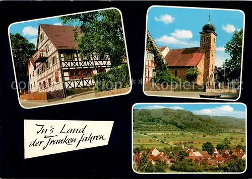 AK / Ansichtskarte Frankendorf_Oberfranken Gasthaus Koenig Kirche Panorama Frankendorf Oberfranken