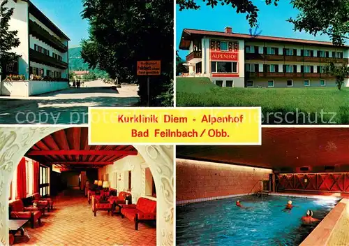 AK / Ansichtskarte Bad_Feilnbach Kurklinik Diem Alpenhof Aufenthaltsraum Hallenbad Bad_Feilnbach