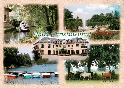 AK / Ansichtskarte Tauer Hotel Christinenhof Spreewald Ostdt Rosengarten Forst Naherholung Grossee Pferdekoppel am Christinenhof Tauer
