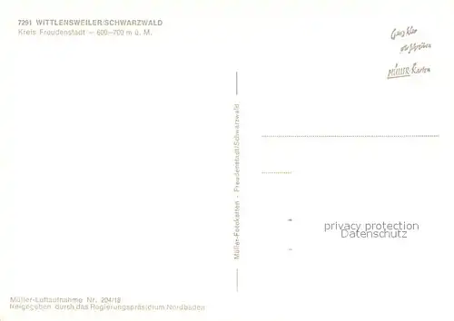 AK / Ansichtskarte Wittlensweiler im Schwarzwald Fliegeraufnahme Wittlensweiler