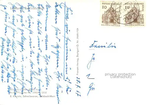 AK / Ansichtskarte Sulzbach_Murr Luftkurort Fliegeraufnahme Sulzbach Murr