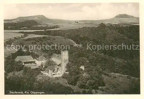 AK / Ansichtskarte Salach Burg Staufeneck Fliegeraufnahme Salach