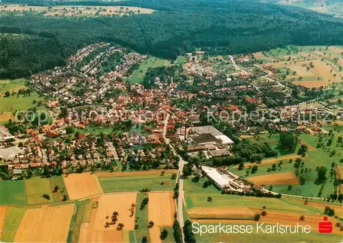 AK / Ansichtskarte Stupferich Fliegeraufnahme Werbung Sparkasse Karlsruhe Stupferich