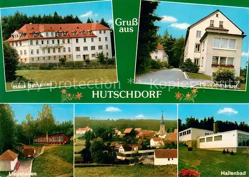 AK / Ansichtskarte Hutschdorf Haus Bethanien Haus Immanuel Liegehallen Panorama Hallenbad Hutschdorf