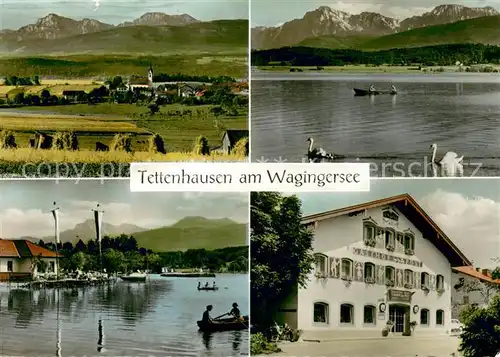 AK / Ansichtskarte Tettenhausen Panorama am Wagingersee Gasthof Post Tettenhausen