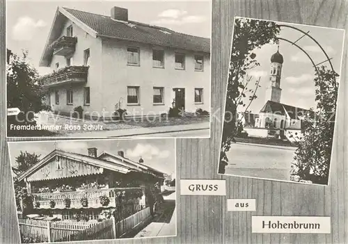 AK / Ansichtskarte Hohenbrunn Fremdenzimmer Rosa Schulz Kirche Hohenbrunn