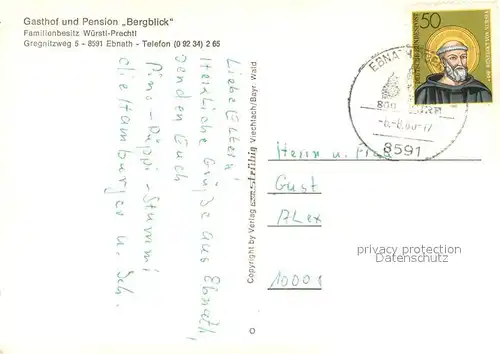 AK / Ansichtskarte Ebnath Gasthof Pension Bergblick Liegewiese Gaststube Ebnath