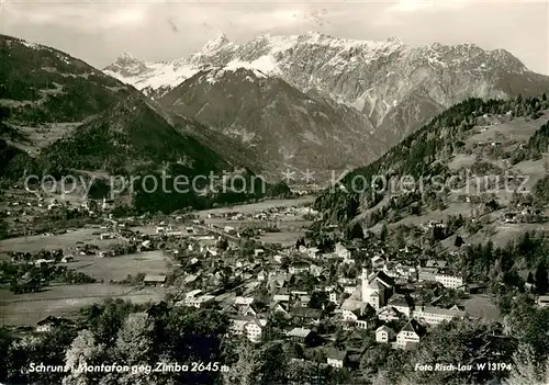 AK / Ansichtskarte Schruns_Vorarlberg Fliegeraufnahme mit Zimba Schruns Vorarlberg