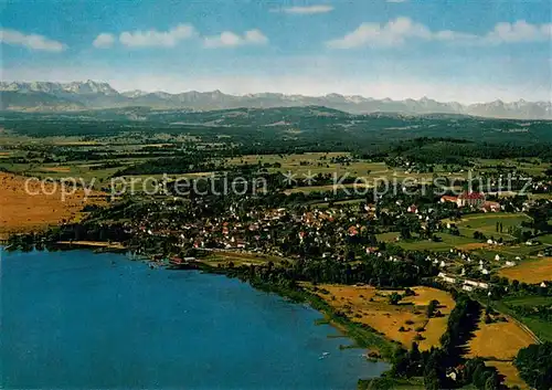 AK / Ansichtskarte Diessen_Ammersee Fliegeraufnahme mit Zugspitze und Tiroler Alpen Diessen Ammersee