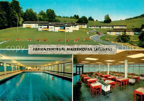 AK / Ansichtskarte Maierhoefen_Allgaeu Ferienzentrum Maierhoefen Hallenbad Speisesaal Maierhoefen Allgaeu