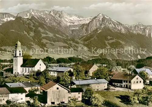 AK / Ansichtskarte Ofterschwang mit Entschenkopf Nebelhorn und Hoefats Ofterschwang